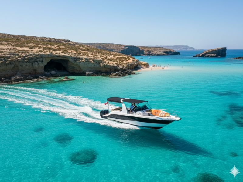 Private Boat Hire – Blue Lagoon, Crystal Lagoon and Gozo Luxury Escape – 6 Hrs – Boat Charter Malta #274
