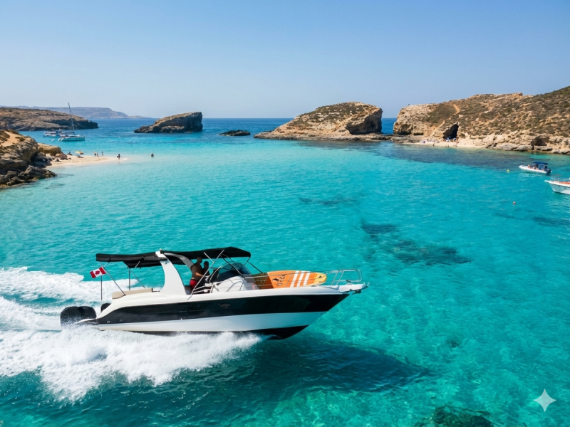 Private Boat Trip – Comino, Blue Lagoon, and Gozo Luxury Escape – 4 Hrs – Boat Charter Malta #273