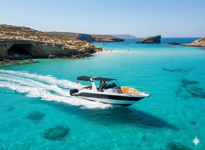 Private Boat Rental – Comino, Blue Lagoon and Gozo Luxury Escape – 8 Hrs – Boat Charter Malta #275