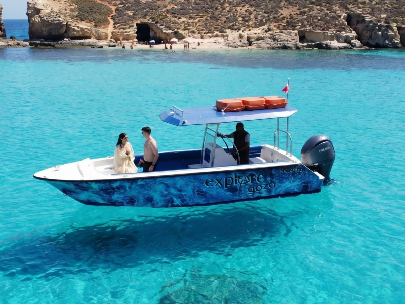 Private Boat Trip – Discover Comino, Blue Lagoon, and Crystal Lagoon – 4 Hrs – Boat Charter Malta #284