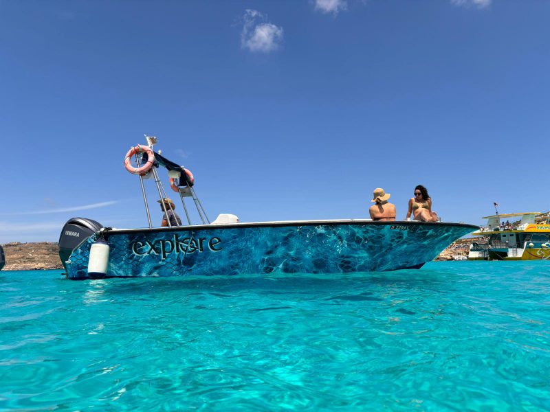 Private Boat Trip – Discover Comino, Blue Lagoon, and Crystal Lagoon – 4 Hrs – Boat Charter Malta #284