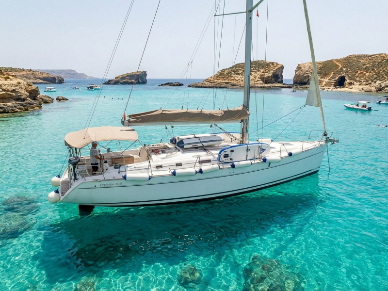 Private Luxury Sailing Cruise to Blue Lagoon, Crystal Lagoon and Gozo – 8 Hrs – Boat Charter Malta #291